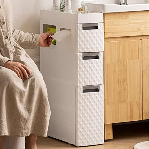 Slim Storage Tower with Wheels Drawer Cart V330