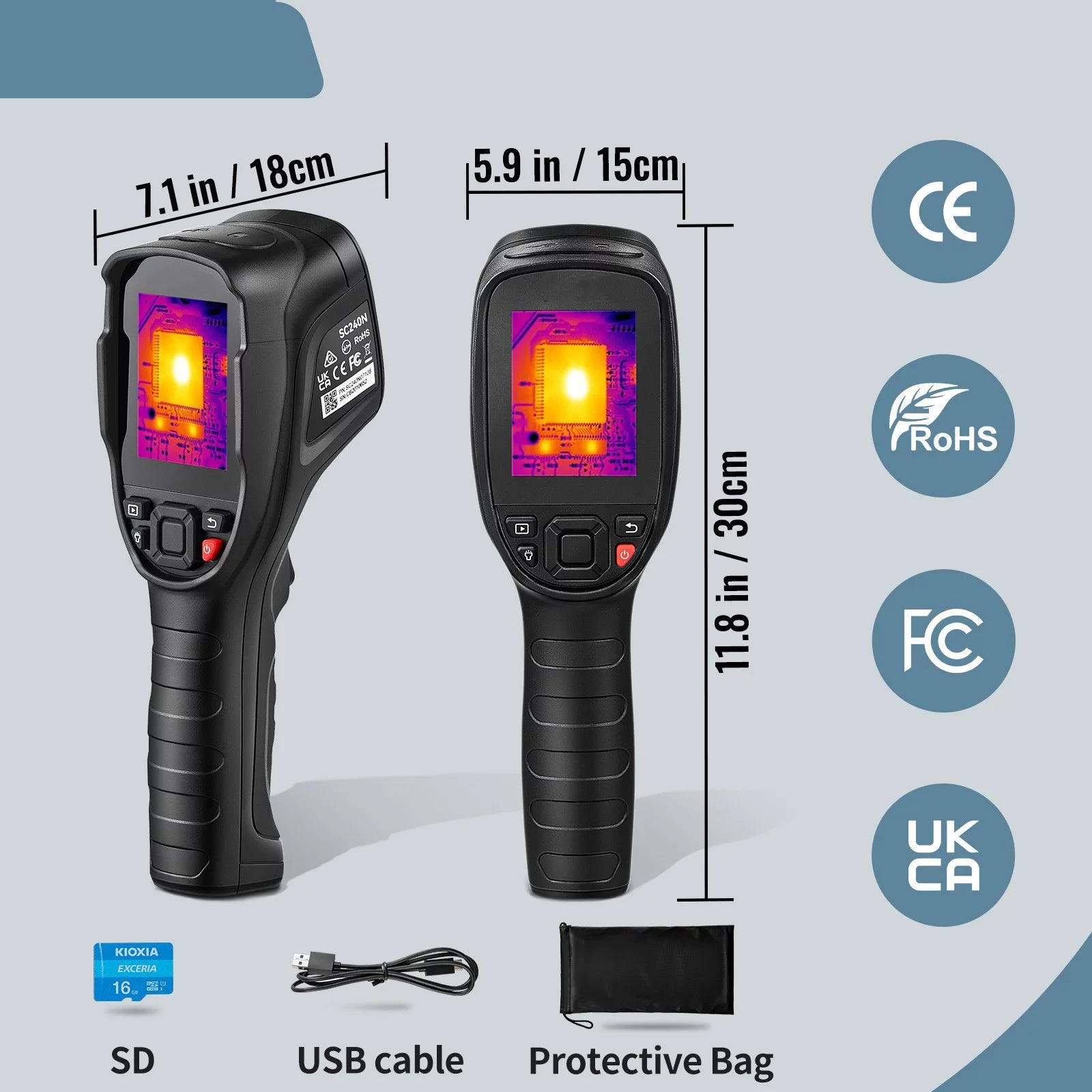 Infrared Thermal Imager 16G IR Resolution 240x180 LCD H646