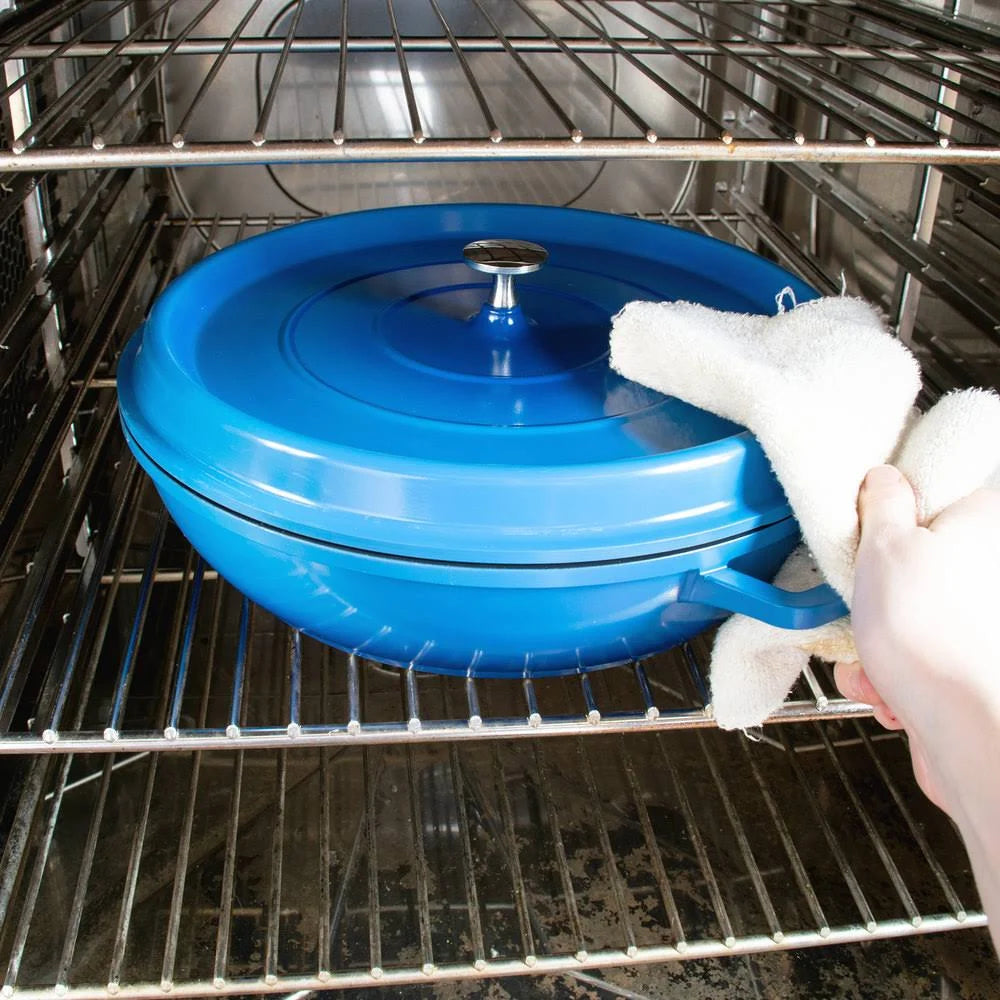 4.5 Quart Blue Cast Aluminum Braiser Pan U4416