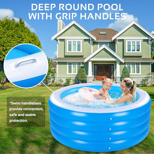 Large Deep Round 70"x30" Inflatable Swimming Pool (Pink) U73616