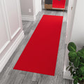 Non-Slip Rubberback 2x10 Indoor/Outdoor Runner Rug, 2' x 10', Red E596212