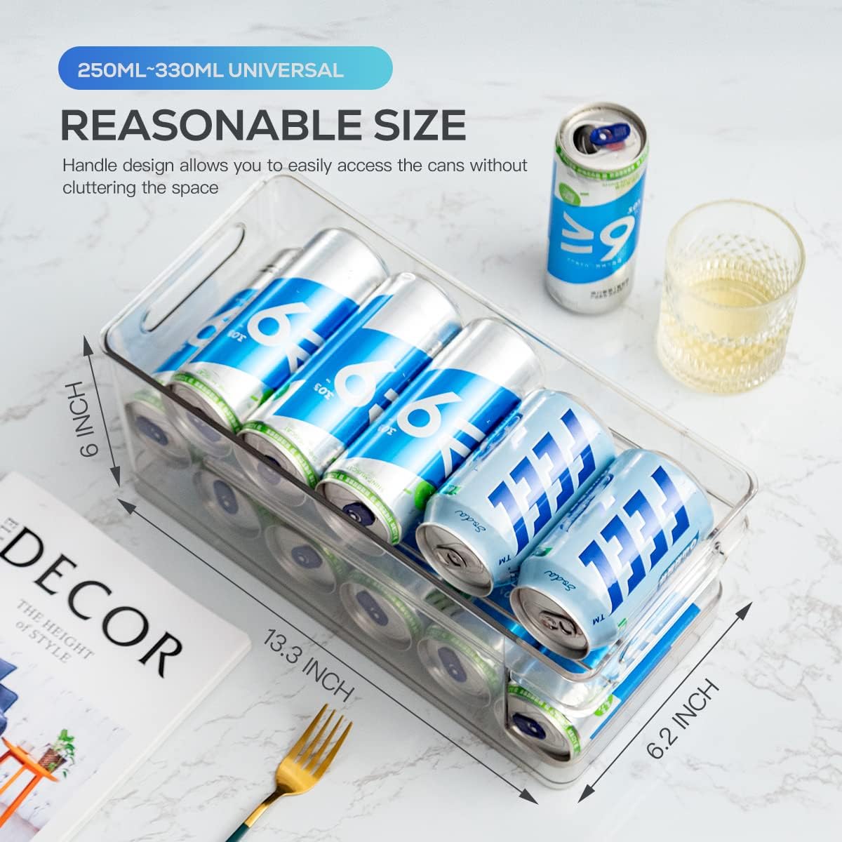 Clear Plastic Soda Can Organizer, Holds 12 Cans M7362