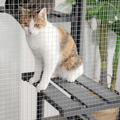 Grey Wooden Cat Cage with 3 Platforms and Litter Box M7863