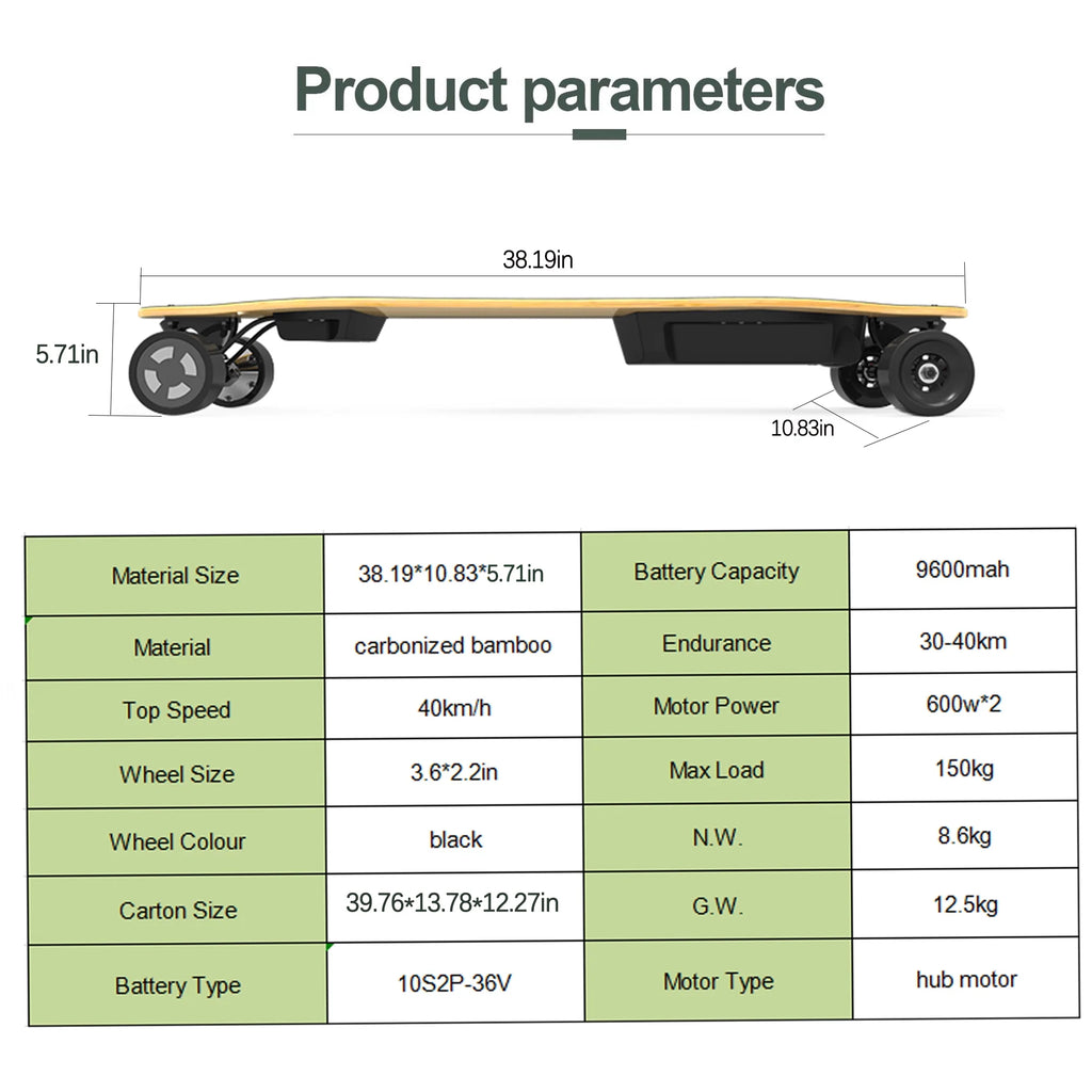 dual hub motors electric longboard P5175
