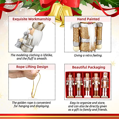 10 Pcs Wooden Nutcracker Ornaments 5 Inch T1031