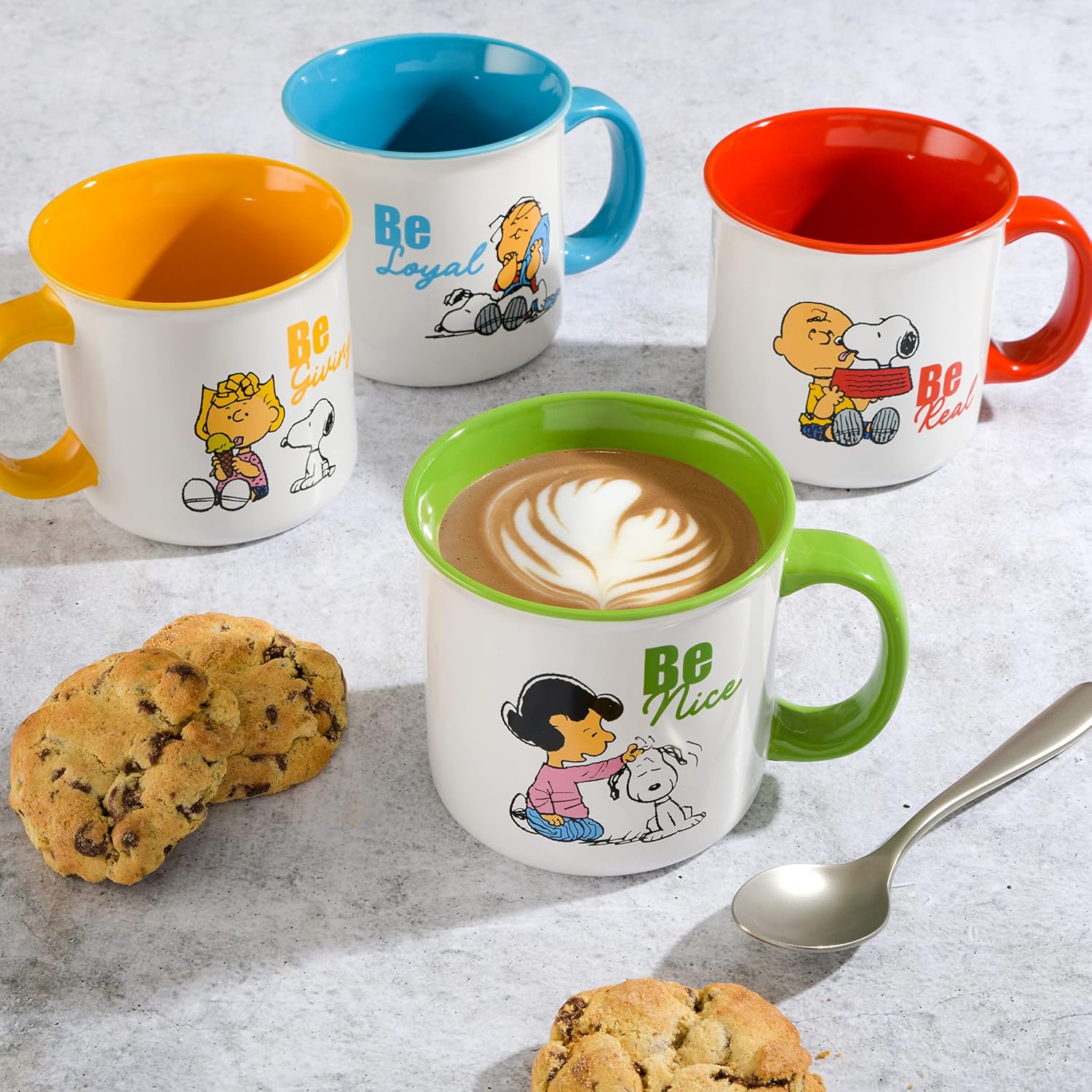 Stoneware 21oz Mugs, 4-Pack H502828