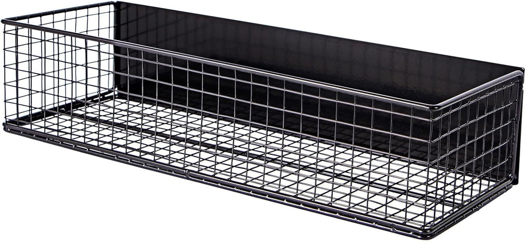 Black Magnetic Wire Mesh Shelf, 13.77" x 5.11" x 3.26" K4401