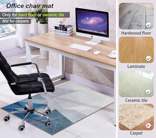 Black Blue 36"x48" Desk Chair Mat L688332