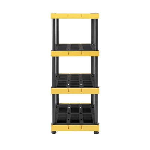 4-Tier Heavy Duty Plastic Storage Shelving Unit, 100lbs/shelf, 2 Pack W89381