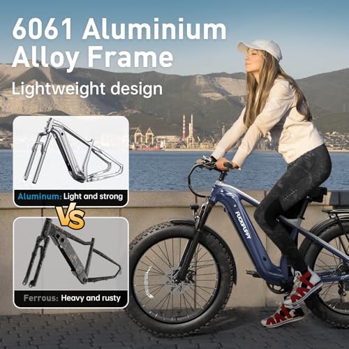 26" Fat Tire Electric Mountain Bike with 48V 15AH Removable Battery Aluminum Frame D592890