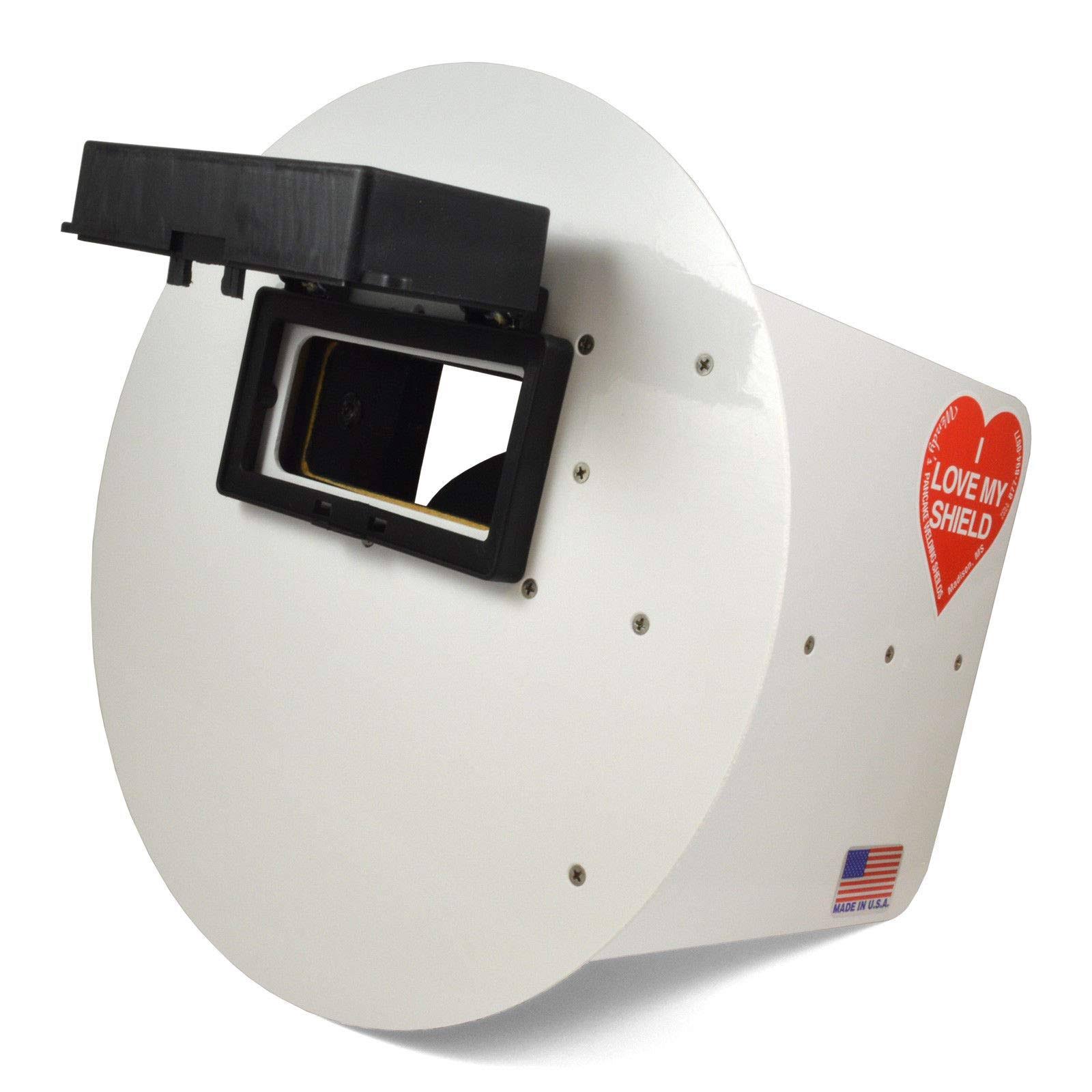 White Flip Up Lens Welding Hood Helmet B98359