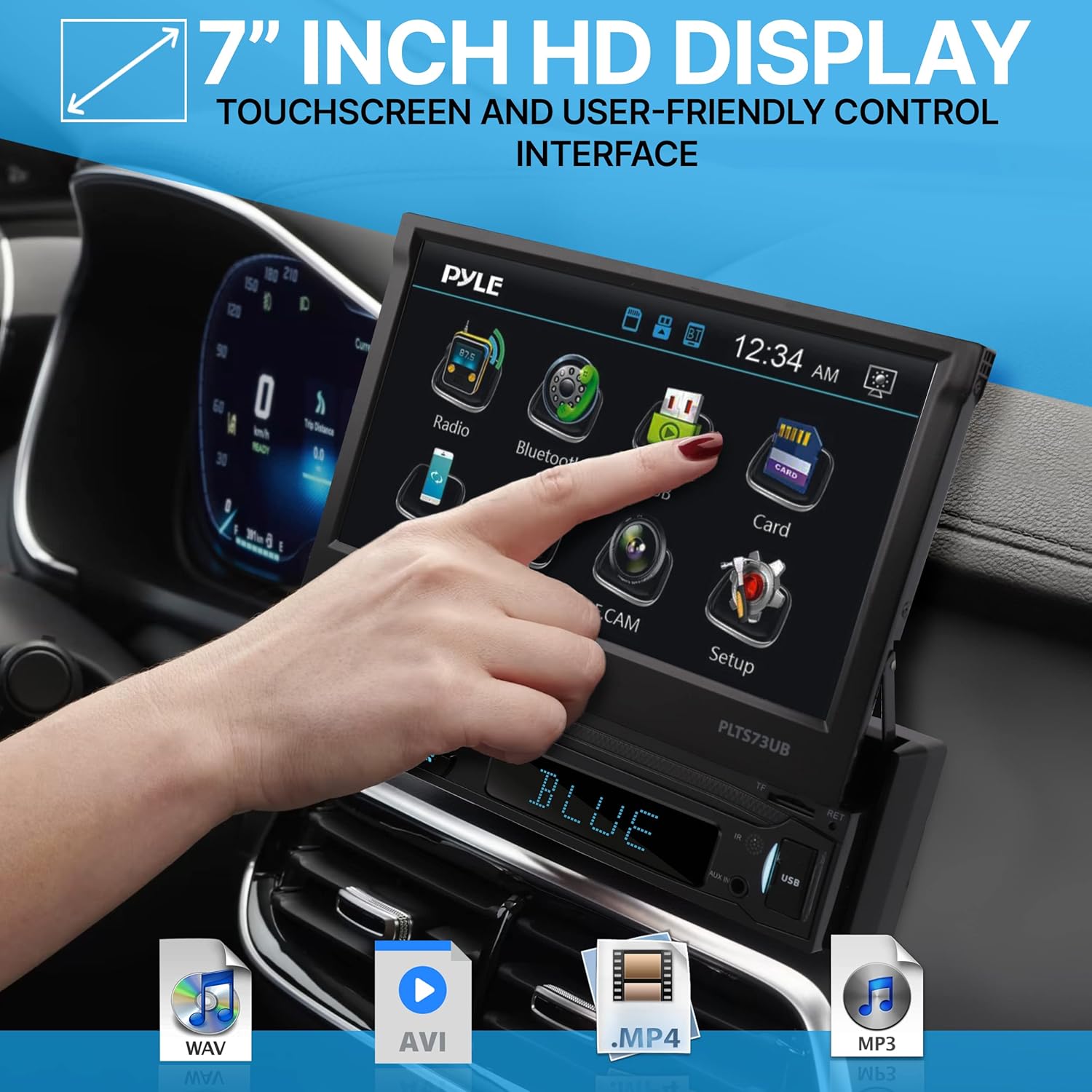 Single DIN 7" Touchscreen Multimedia Car Stereo Video Receiver S45454