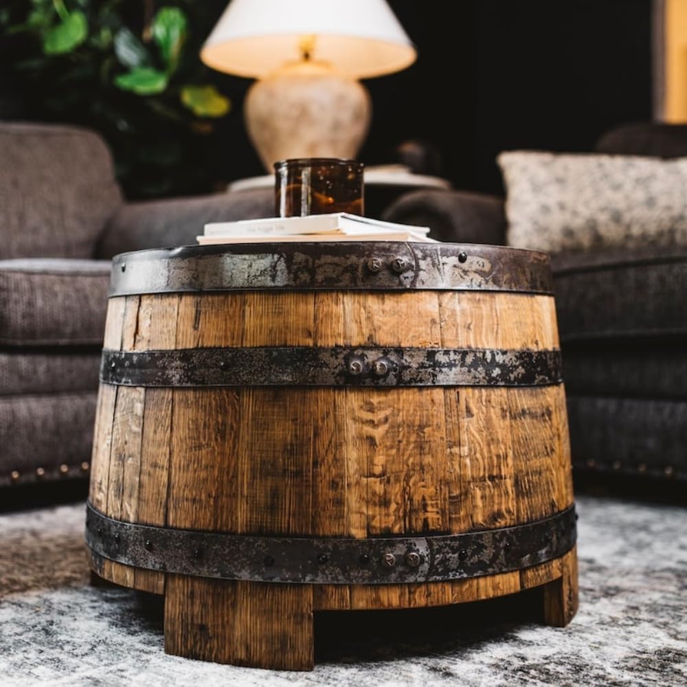 White Oak Barrel End Table 24" W x 18" H x 24" D F855