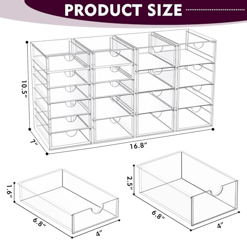 19 Drawer Clear Acrylic Makeup Organizer P332047