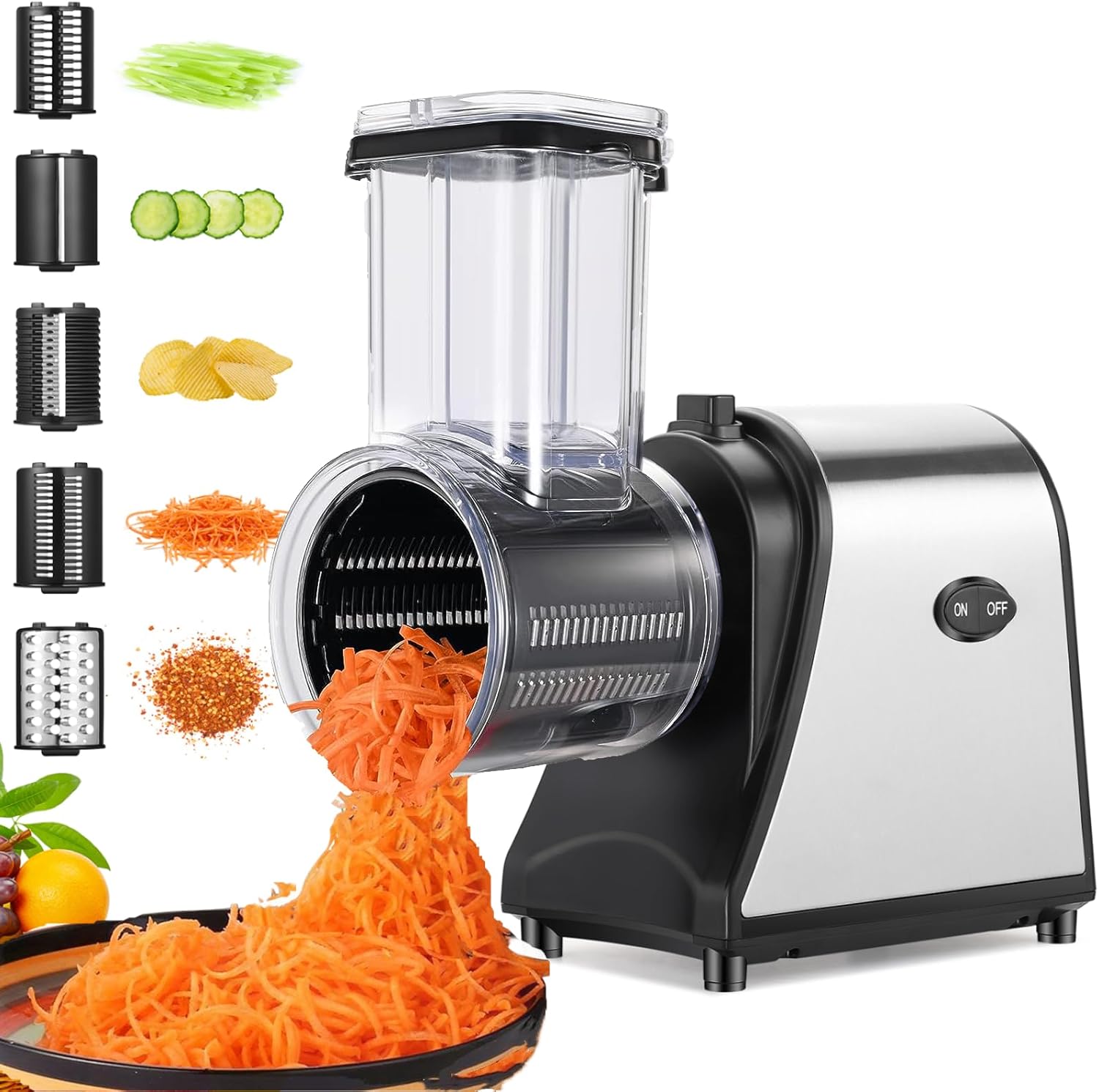 250W Electric Cheese Grater with 5 Attachments K260858