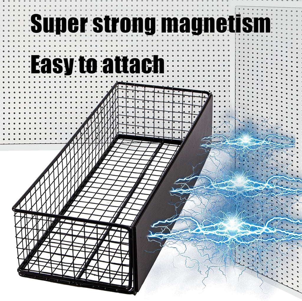 Black Magnetic Wire Mesh Shelf, 13.77" x 5.11" x 3.26" K4401