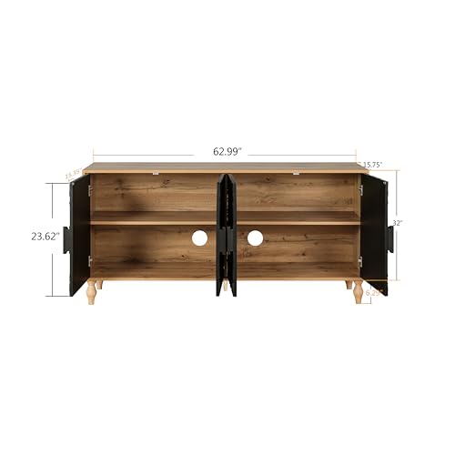Black+White Wood Sideboard Buffet Cabinet with Storage S627