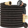 50 ft Expandable Garden Hose with 10 Functions Spray Nozzle, 3/4" Solid Brass Connector P192282