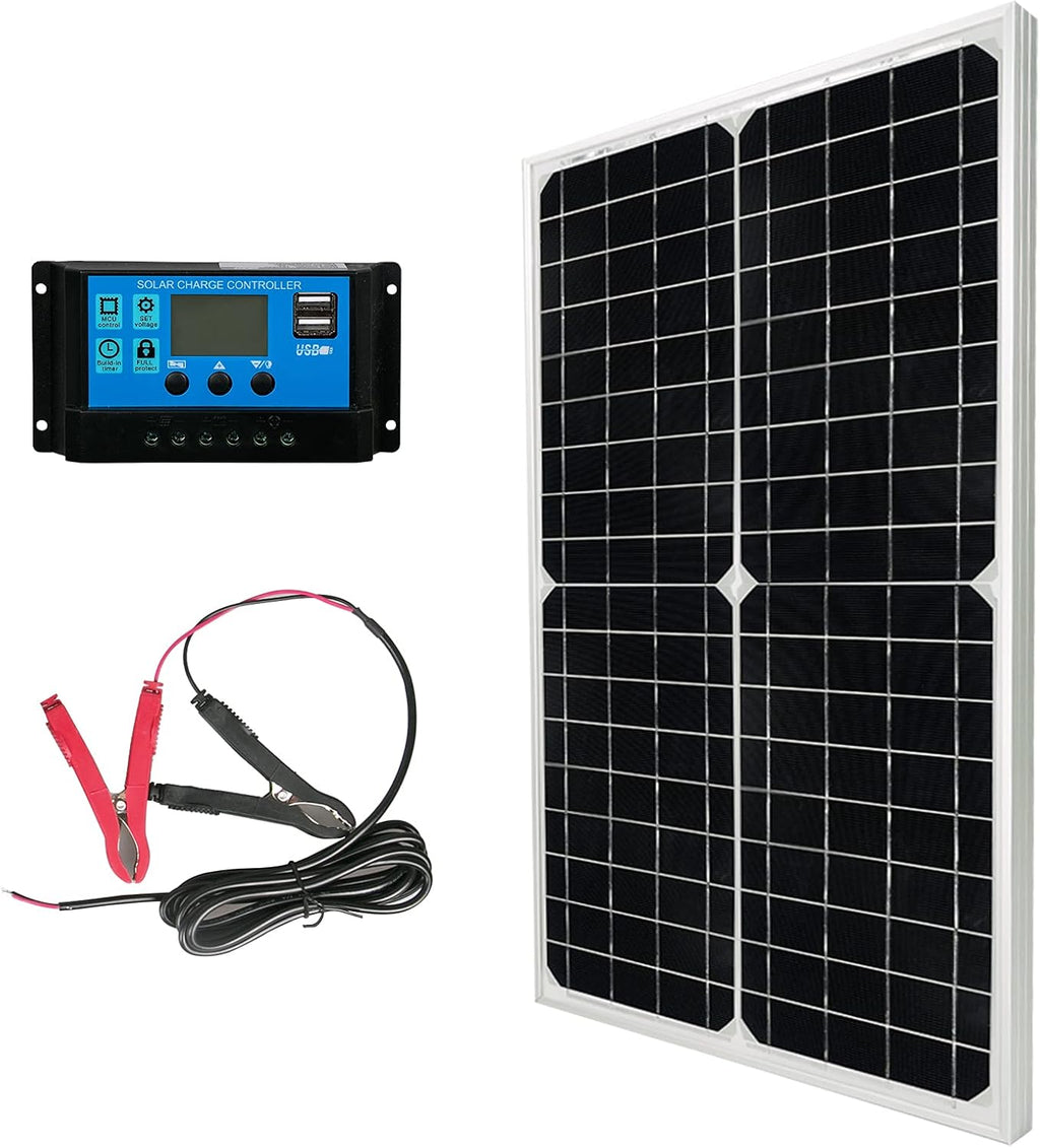 30 Watt 12 Volt Monocrystalline Solar Panel with 10A Charge Controller A237969
