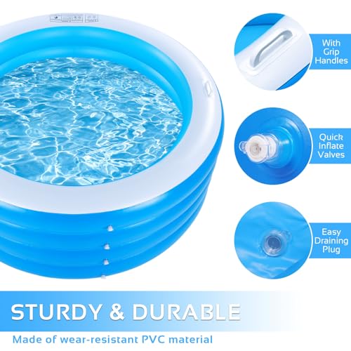 Large Deep Round 70"x30" Inflatable Swimming Pool (Pink) U73616