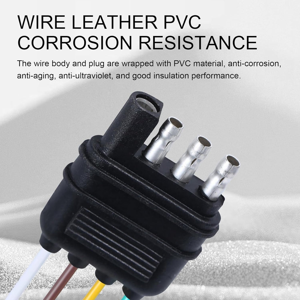 17.7" 4 Pin Flat Plug Y-Type Splitter Wiring Harness with Dust Cover P31555