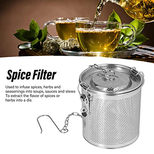 Extra Fine Mesh Stainless Steel Tea Infuser with Chain Hook Q497904