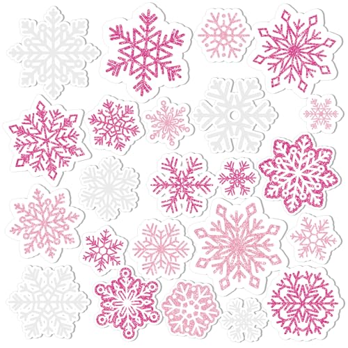 45 Pcs Christmas Snowflake Window Gel Clings N946542