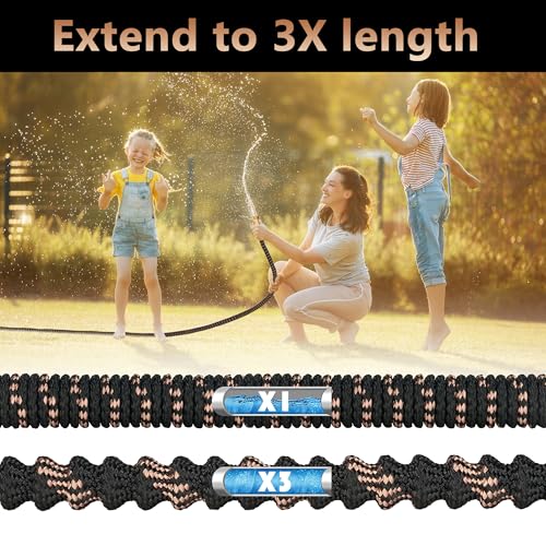 50 ft Expandable Garden Hose with 10 Functions Spray Nozzle, 3/4" Solid Brass Connector P192282