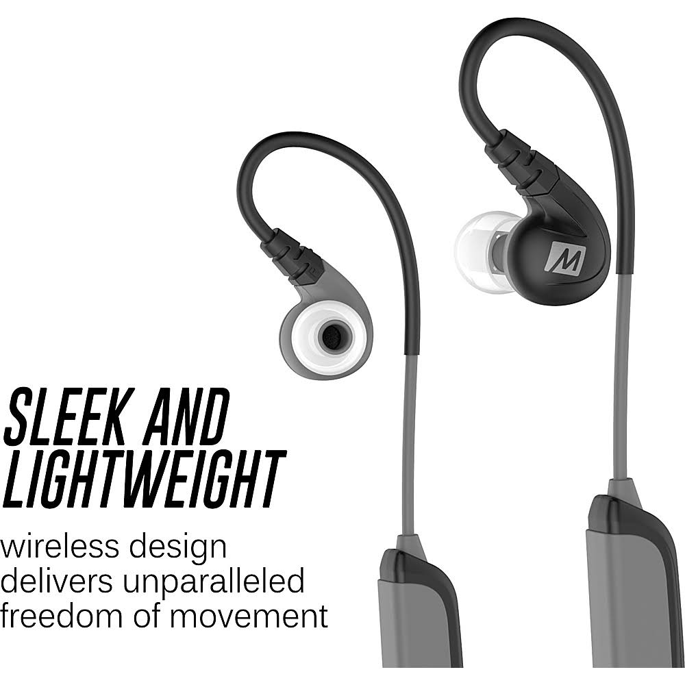 Secure-Fit Stereo Bluetooth Wireless Sports in-Ear Headphones (Black) I608