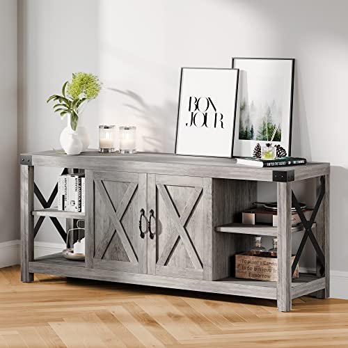 TV Stand with Barn Doors and Storage Cabinet U30859