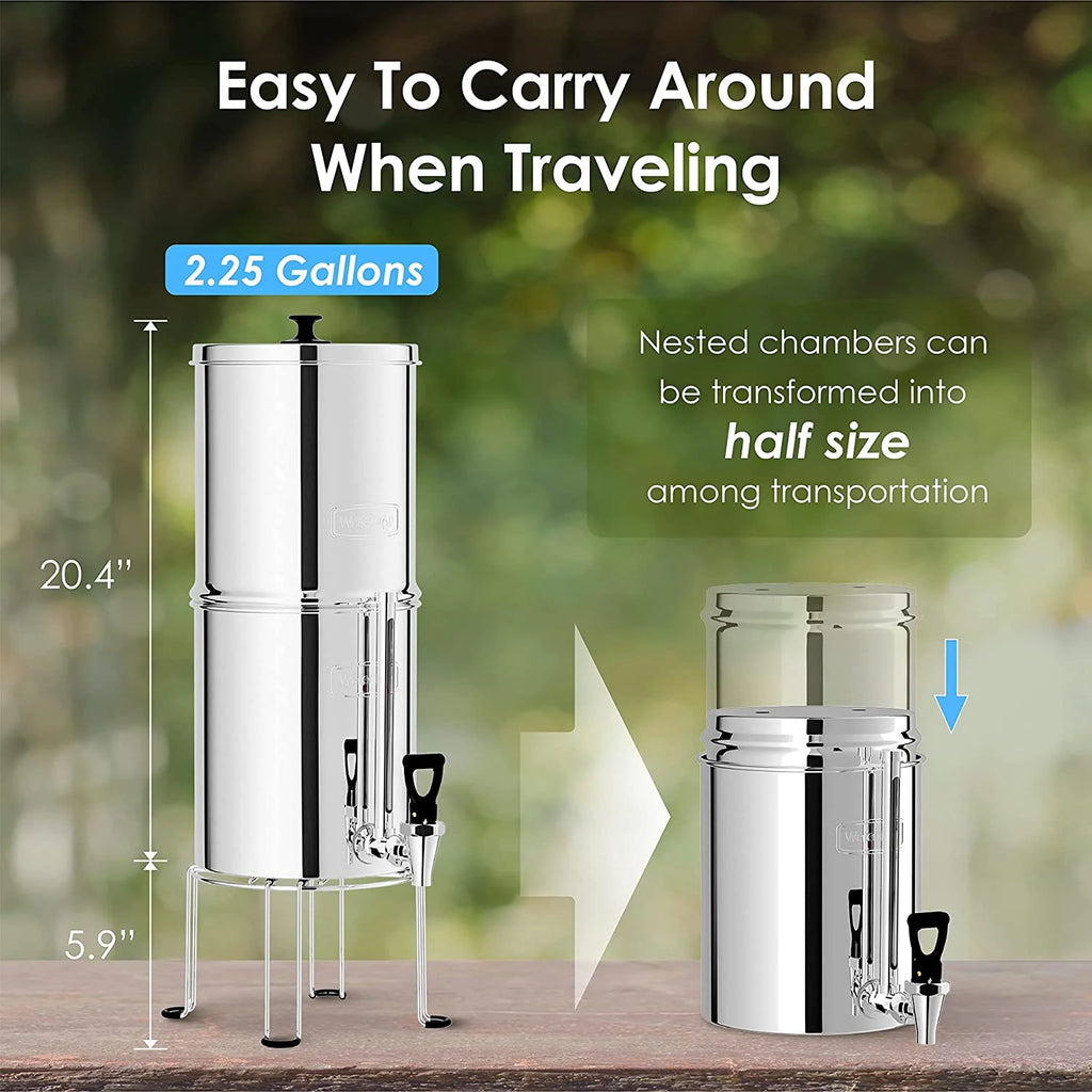 2.25-gallon Stainless-steel Water Filter System with 4 Filters R676294