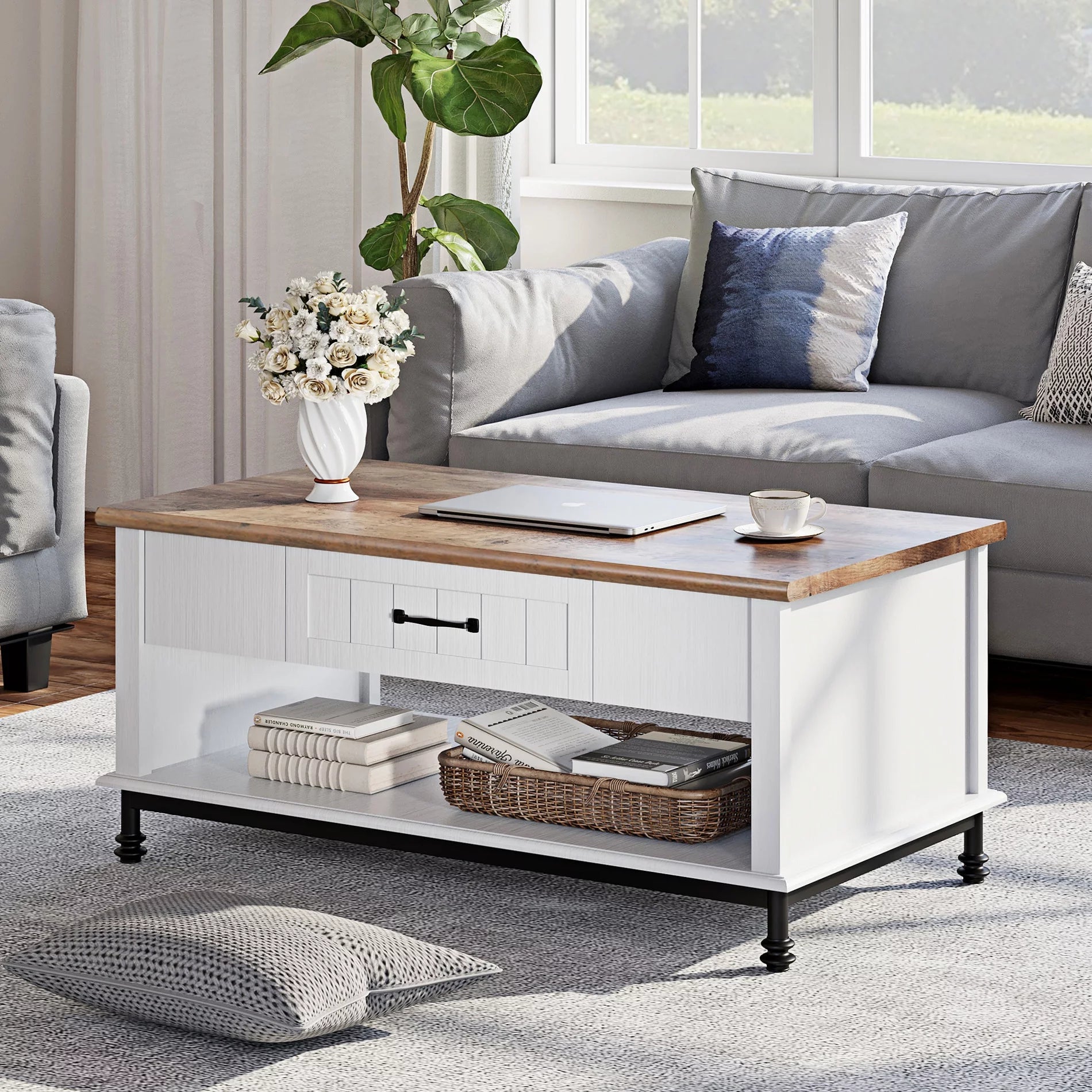Large Rectangle Coffee Table with Drawer T15271