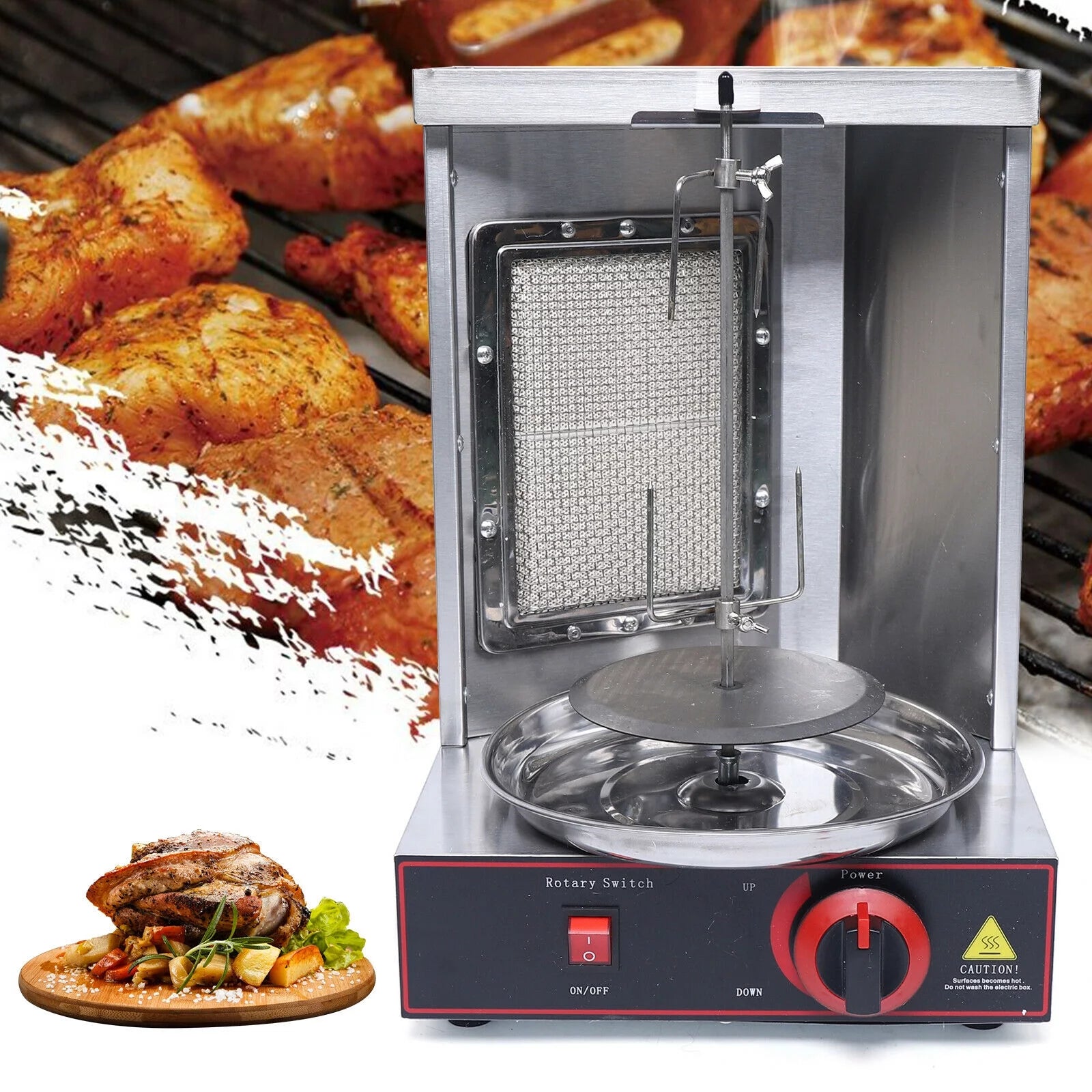 Smokeless Vertical BBQ Rotisserie Broiler X58462