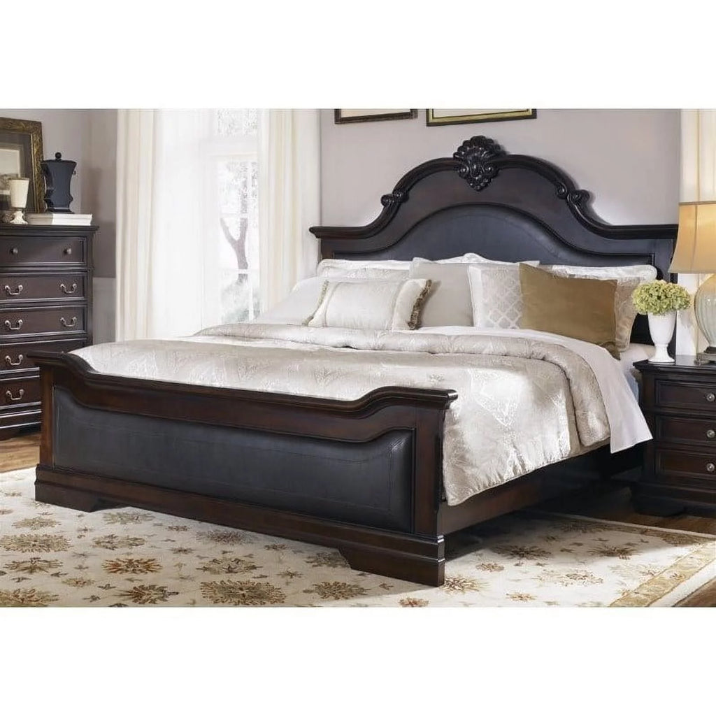 Queen Upholstered Bed in Cappuccino A7504