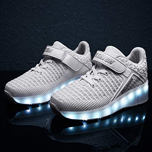 LED Light Up Roller Skate Shoes with Wheels USB Rechargeable Shoes X48126