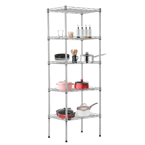 Black 4 Tier Steel Wire Shelving Unit H913