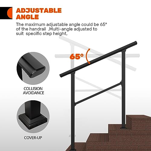Metal Handrail for Outdoor Steps 36" (2-3 Steps) B853