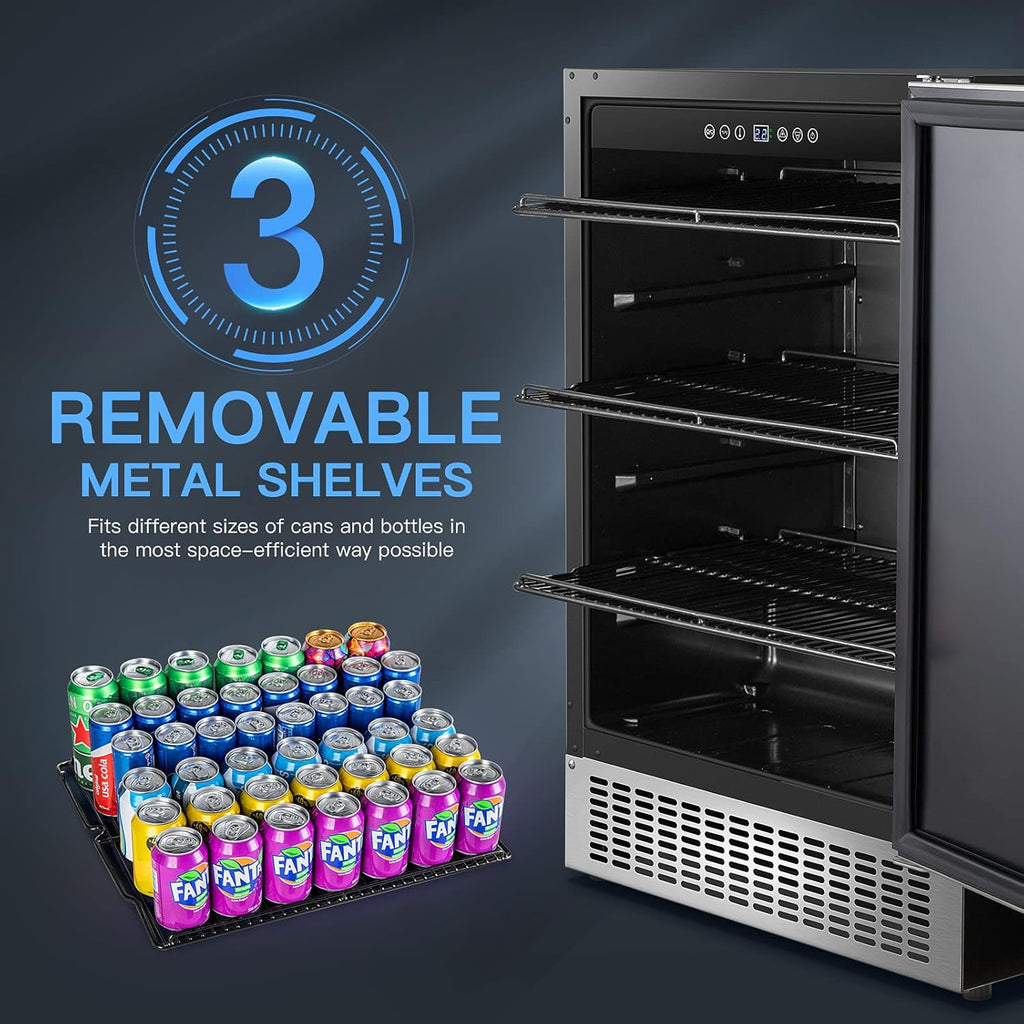 Stainless Steel Beverage Refrigerator 180 Cans L357