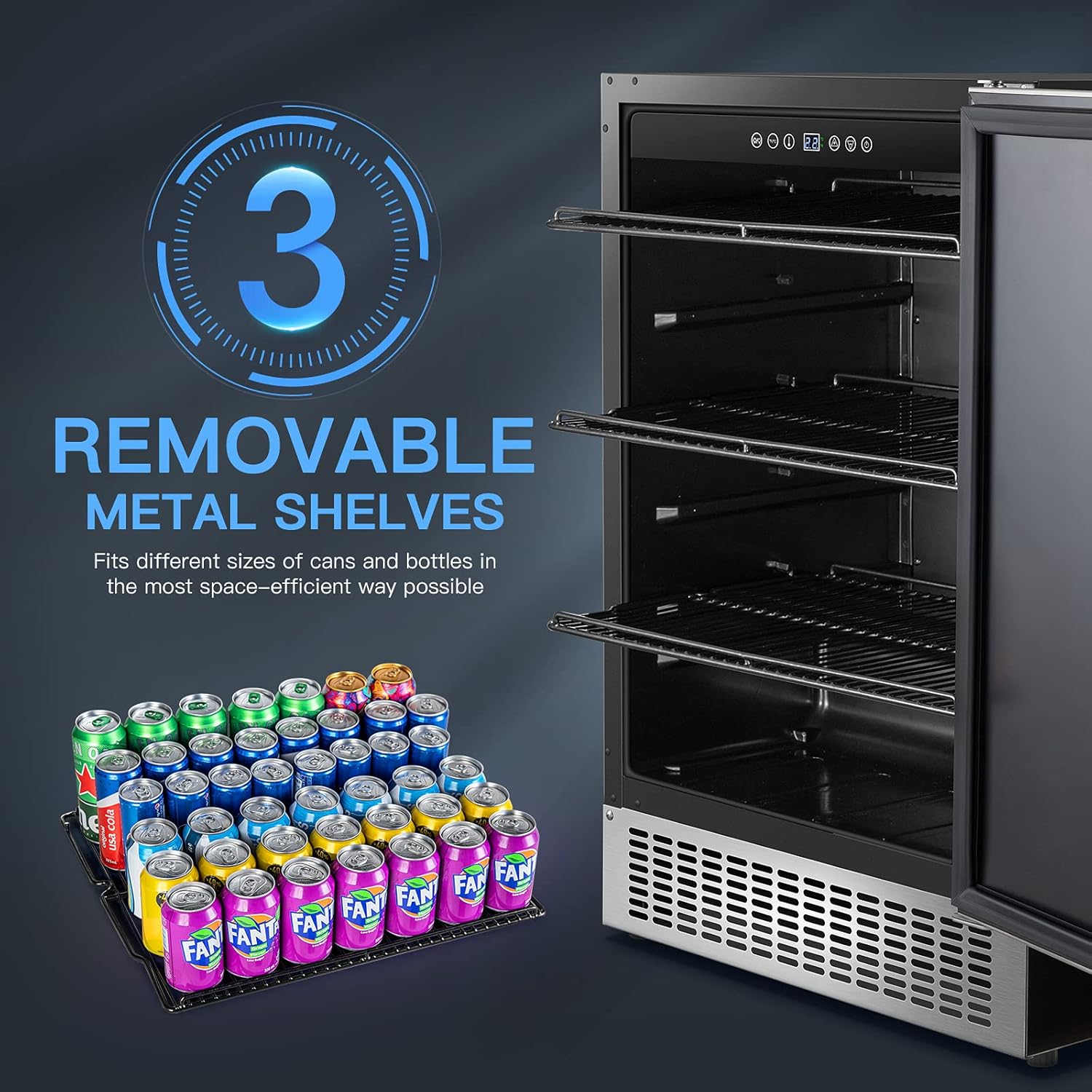 Stainless Steel Beverage Refrigerator 180 Cans L357