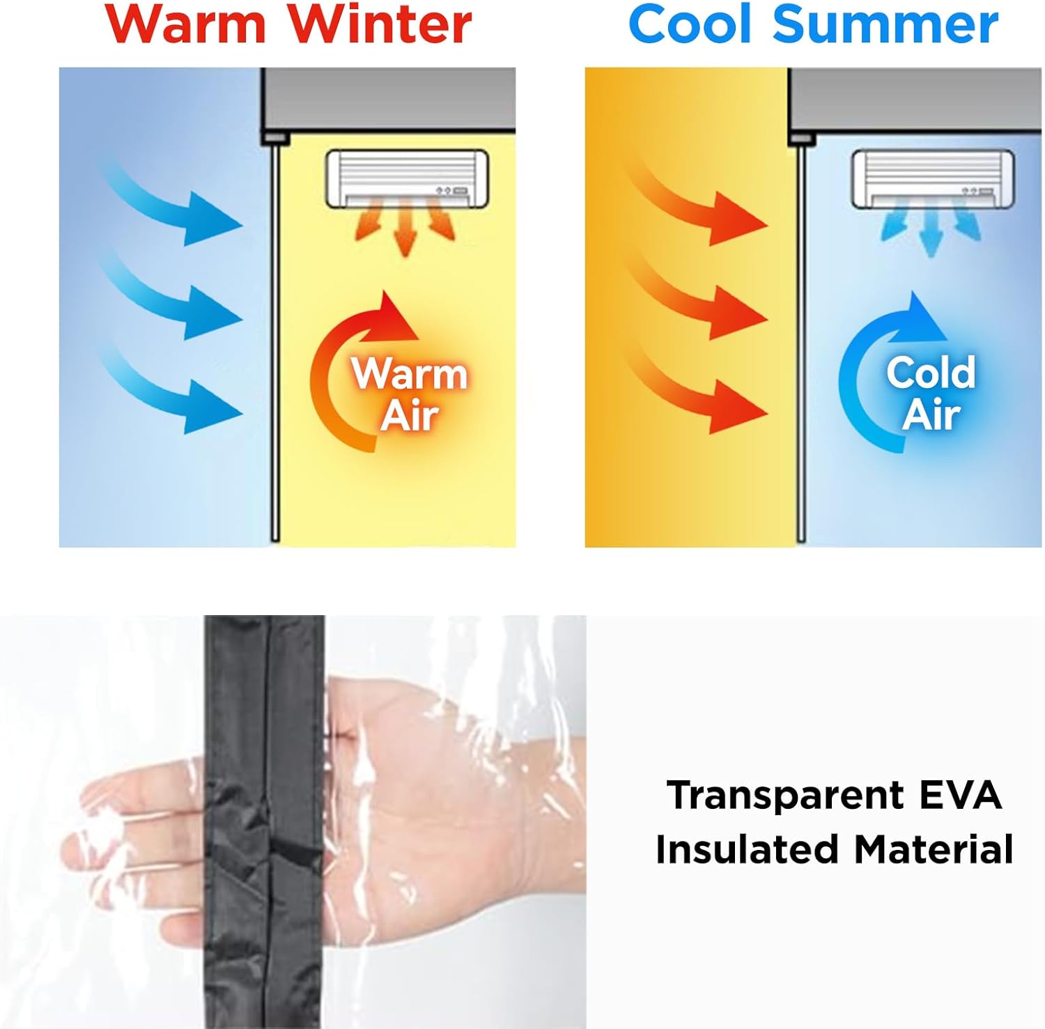 Magnetic Thermal Insulated Door Curtain, Fits Doors Up to 34" x 80" V302