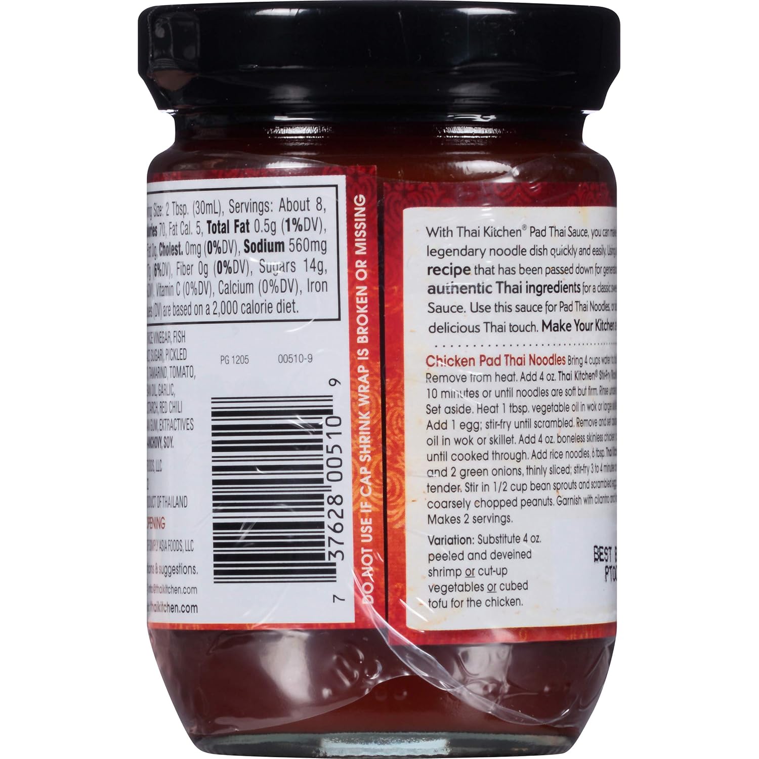 Gluten Free Pad Thai Sauce, 8 fl oz (Pack of 2) T642