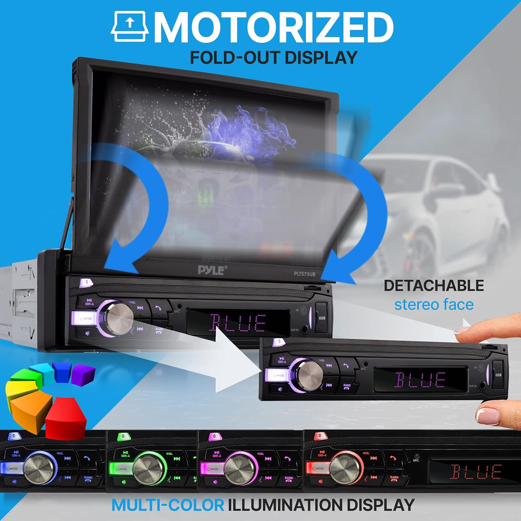 Single DIN 7" Touchscreen Multimedia Car Stereo Video Receiver S45454