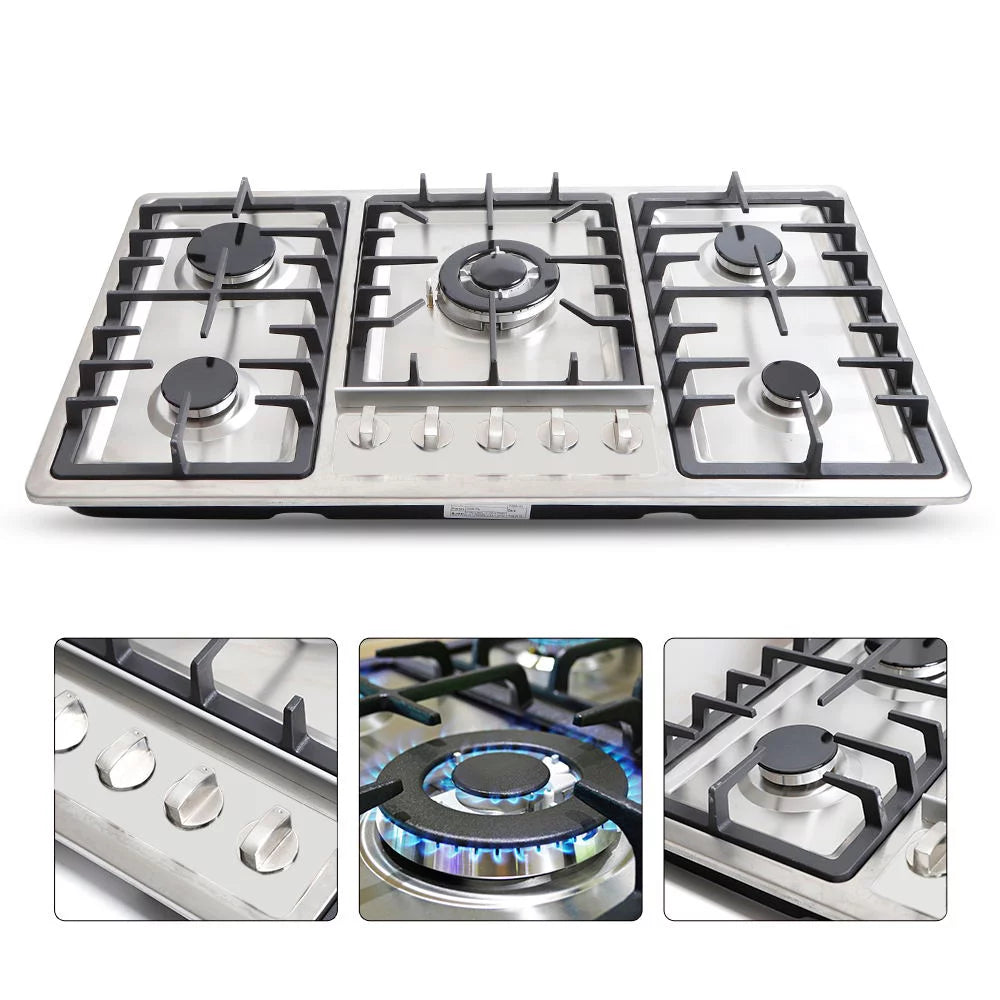 Stainless Steel 5 Burner Gas Cooktop Z266931