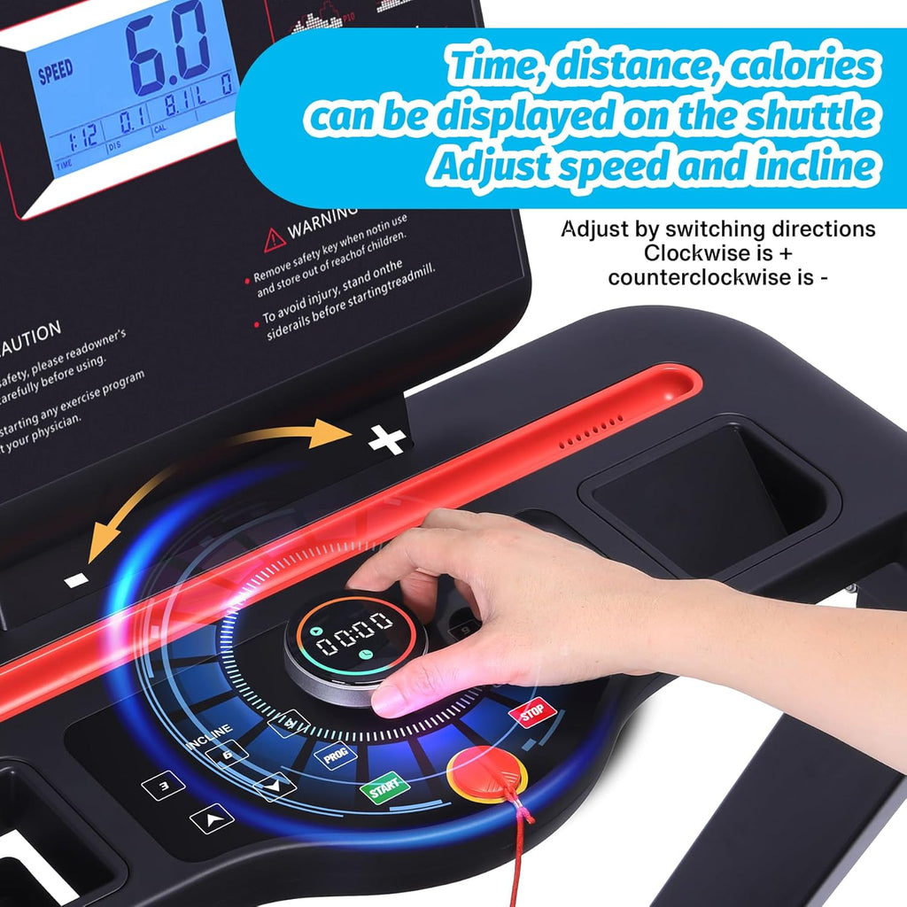 Folding Treadmill with Auto Incline, Heart Sensor, 3.5 HP, 8.7 MPH, 48in*18in Running Area C62743