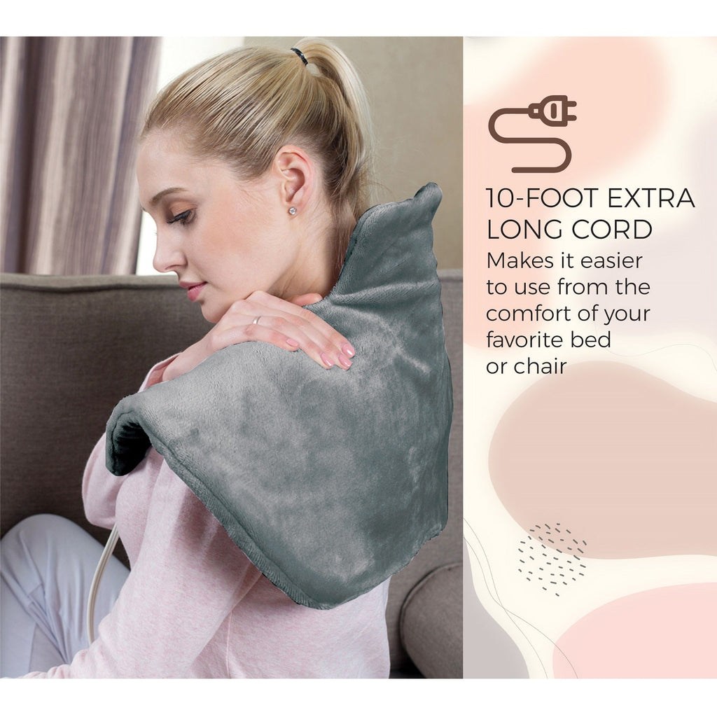 Electric Neck & Shoulder Heating Pad + Memory Foam Travel Pillow