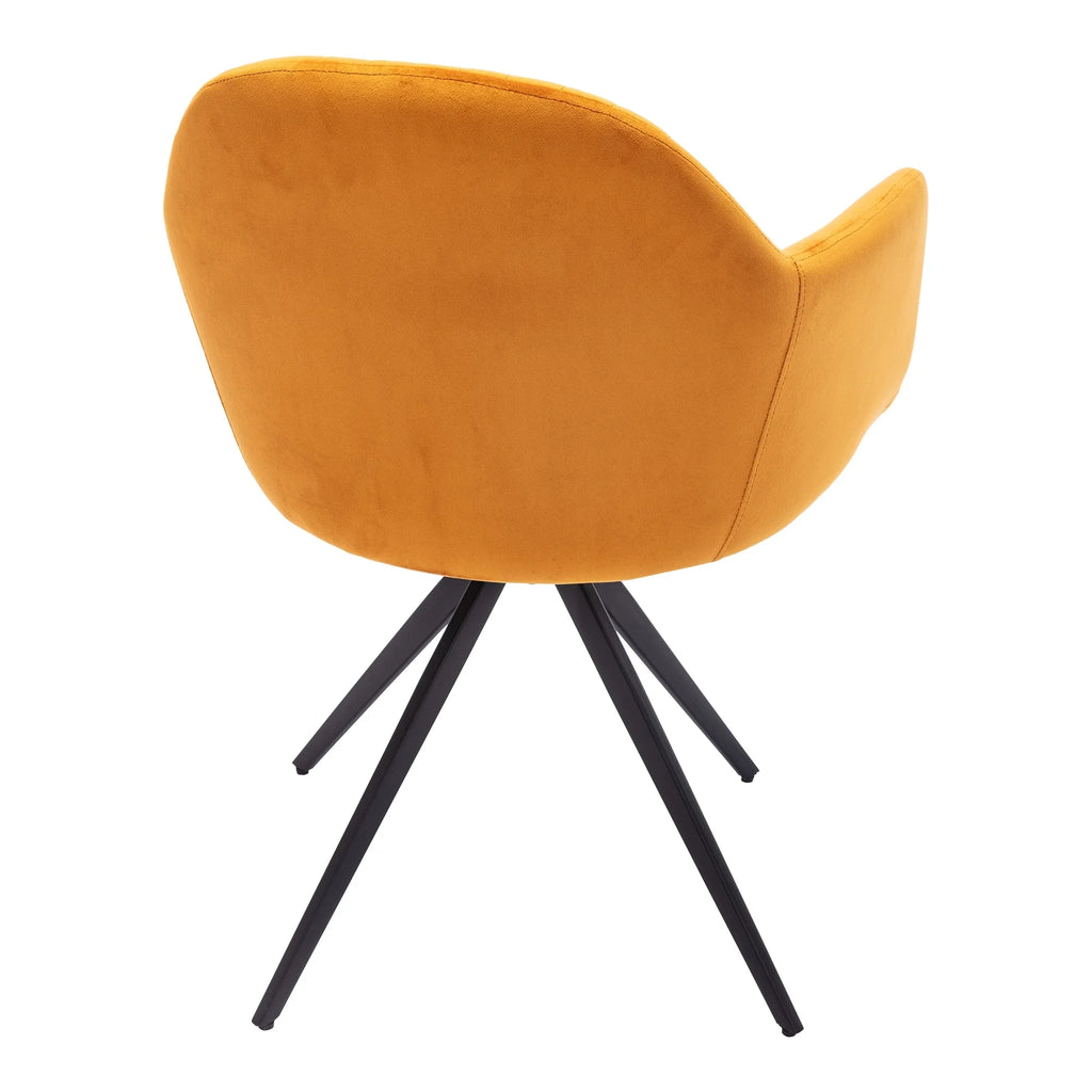 Cognac Velvet Swivel Arm Chair O403