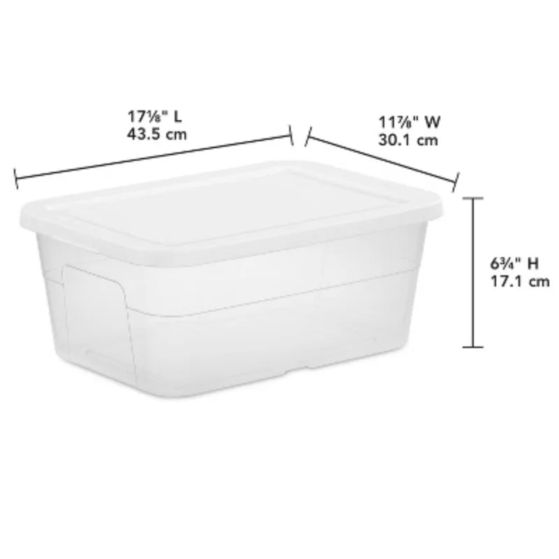 16qt Clear Storage Box with White Lid G815