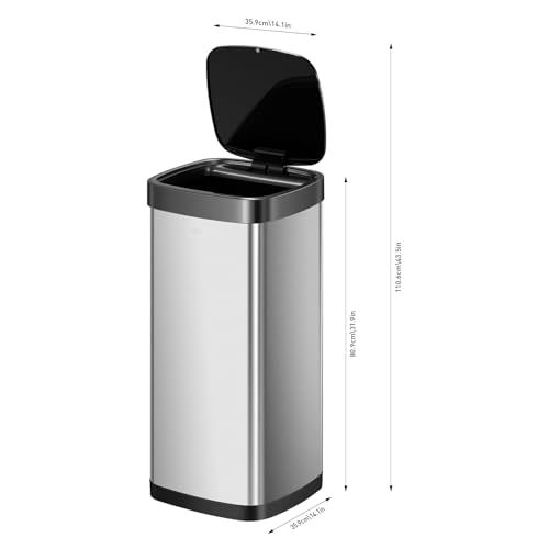 50 Liter Matte Stainless Steel Motion Sensor Trash Can S5450