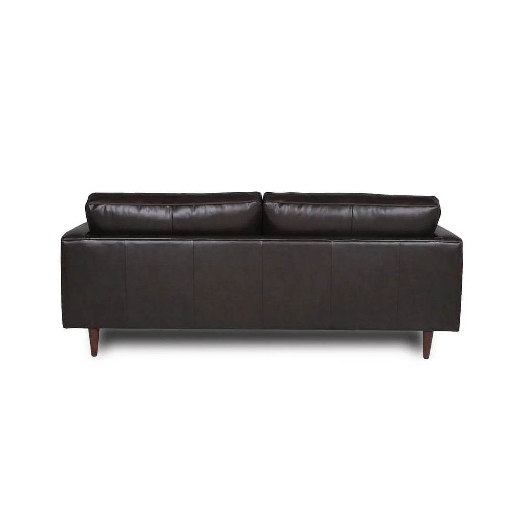 Dark Brown Leather Sofa With Tufted Seat And Back S24235