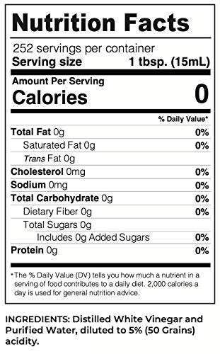 Natural Distilled White Vinegar, 1 Gallon (128 oz) - 5% Acidity A459